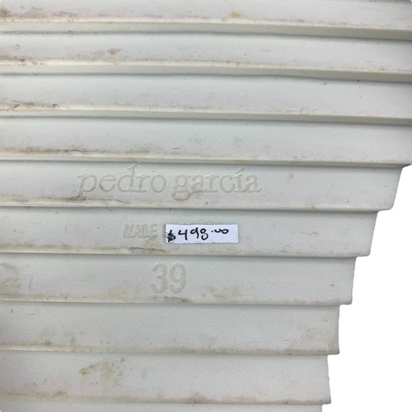 Pedro Garcia Leather Crystal-Embellished Slingback Toe Loop Sandal Size 39 / 9 - Picture 10 of 12